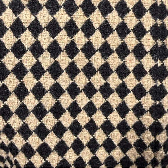 JM Collection Harlequin Wool Tweed Tan and Black Cropped Jacket - Punk Edgy - Picture 9 of 16